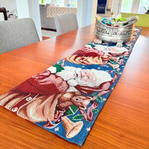 Retro Santa Claus Christmas Holidays Tapestry Table Runner 11.5" x 68"